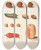 Triptych art skateboard deck of Johanna Fosie Studie Af Ble Ndder Og Peberfrugter by Johanna Fosie (1726-1764)