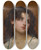Triptych art skateboard deck of Lonjeanbasile Perrault Portrait Of A Young Child by Lon-Jean-Basile Perrault (1832-1908)