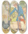 Triptych art skateboard deck of Leonard Leslie Brooke Hickety Pickety My Black Hen She Lays Eggs For Gentlemen by Leonard Leslie Brooke (1862-1940)