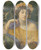 Triptych art skateboard deck of Edward John Poynter The Dancer by Edward John Poynter (1836-1919)