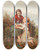 Triptych art skateboard deck of Henri Joseph Campotosto Siblings With A Birds Nest by Henri Joseph Campotosto (1833-1910)
