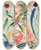 Triptych art skateboard deck of Rudolf Bauer Untitled Seaforms by Rudolf Bauer (1889-1953)