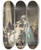 Triptych art skateboard deck of Jean Franois Janinet Laveu Difficile The Difficult Confession by Jean Francois Janinet (1752-1814)
