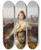 Triptych art skateboard deck of Johann Peter Krafft David Mit Dem Haupt Goliaths by Johann Peter Krafft (1780-1856)