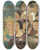 Triptych art skateboard deck of Paul Srusier Fragment Dcor Ttes Ou Une Distribution Des Pentacles by Paul Serusier (1864-1927)