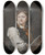 Triptych art skateboard deck of Peter Adolf Hall Selfportrait_1 by Peter Adolf Hall (1739-1793)