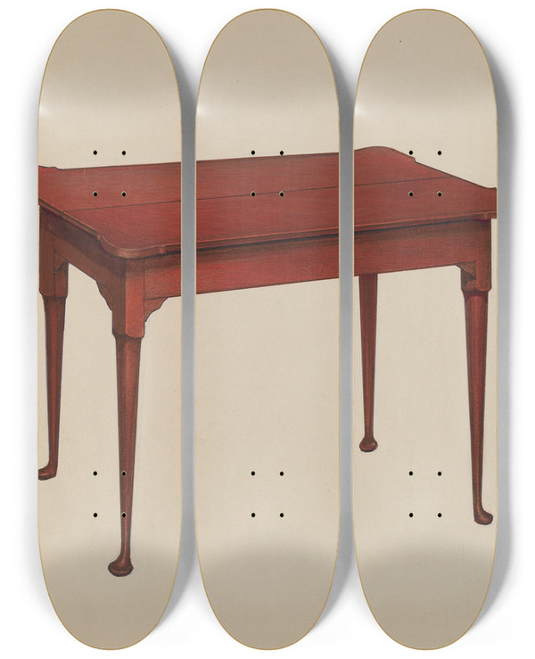 Triptych art skateboard deck of Arsen Maralian Card Table_1 by Arsen Maralian