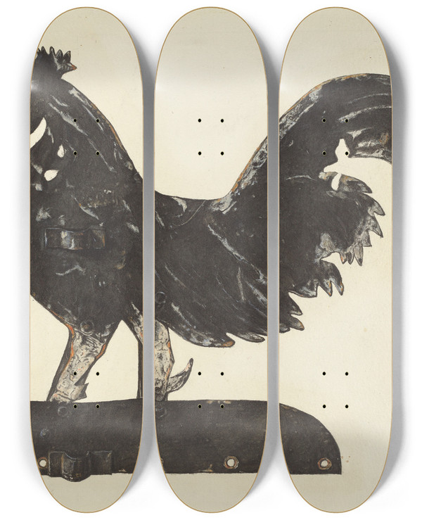 Triptych art skateboard deck of Nicholas Acampora Weather Vane_1 by Nicholas Acampora