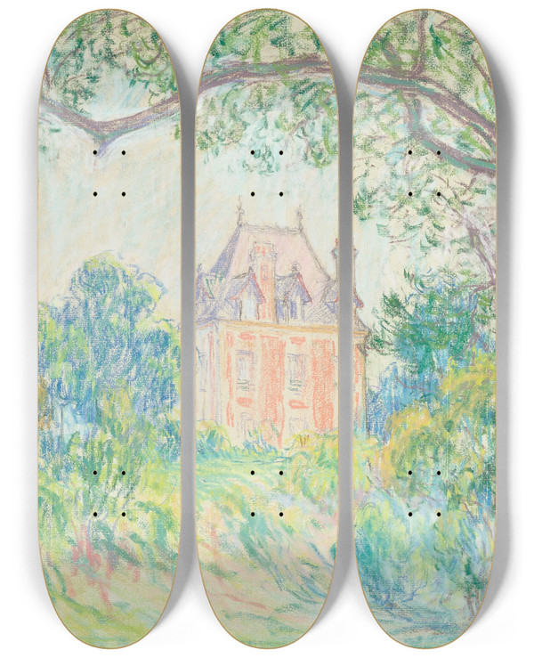 Triptych art skateboard deck of Claude Emile Schuffenecker La Maison De Rodin Meudon by Claude Emile Schuffenecker (1851-1934)