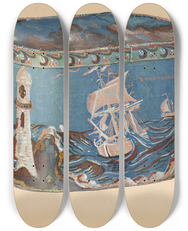 Triptych art skateboard deck of Arsen Maralian Bandbox_4 by Arsen Maralian
