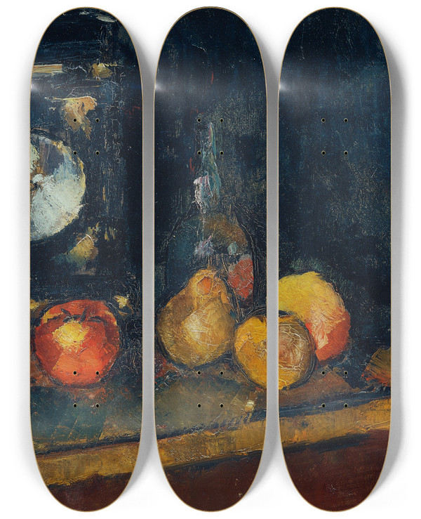 Triptych art skateboard deck of Anton Faistauer Stillleben Mit Uhr by Anton Faistauer (1887-1930)