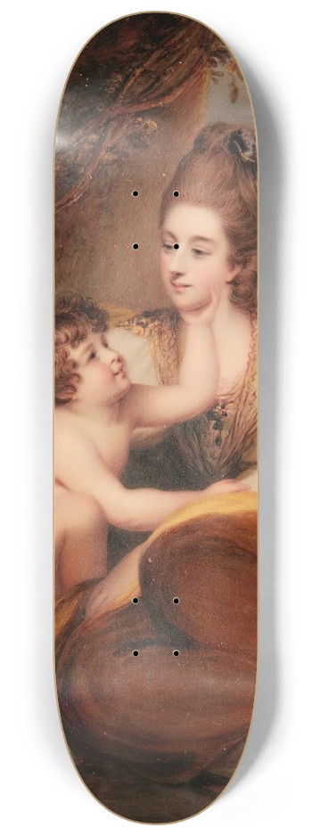 Henry Bone - Portrait of lady Elizabeth Alicia Maria Herbert, later countess of Carnarvonand her son CharlesHerbert 8.25 inch art skate deck