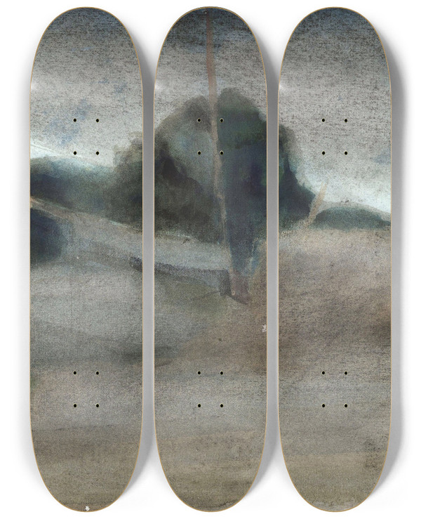 Triptych art skateboard deck of Carel Adolph Lion Cachet Landschap by Carel Adolph Lion Cachet (1864-1945)