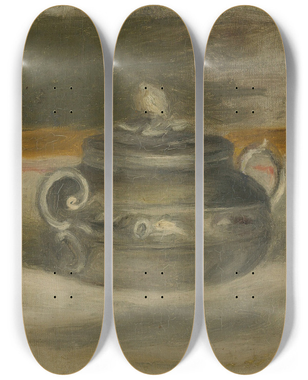 Triptych art skateboard deck of Pierreauguste Renoir Le Sucrier by Pierre-Auguste Renoir (1841-1919)