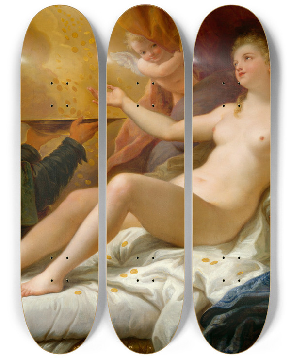 Triptych art skateboard deck of Paolo De Matteis Dana by Paolo de Matteis (1662-1728)
