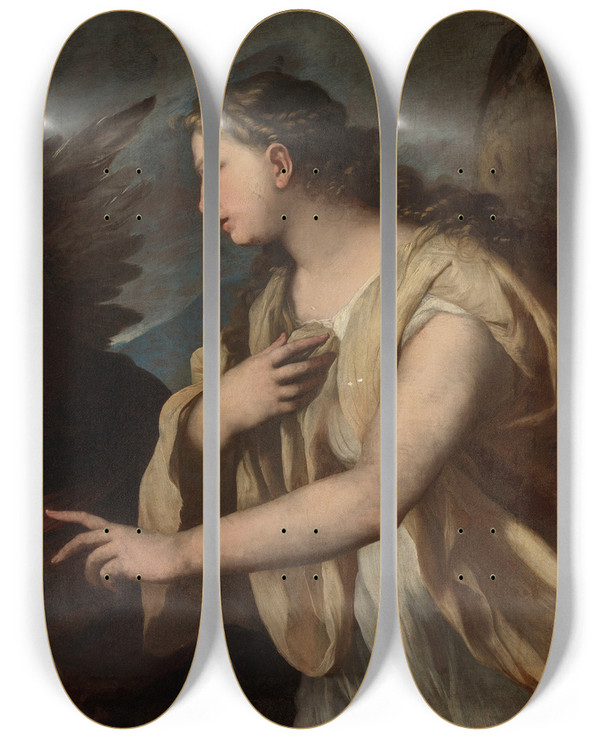 Triptych art skateboard deck of Luca Giordano Picus And Circe by Luca Giordano (1634-1705)