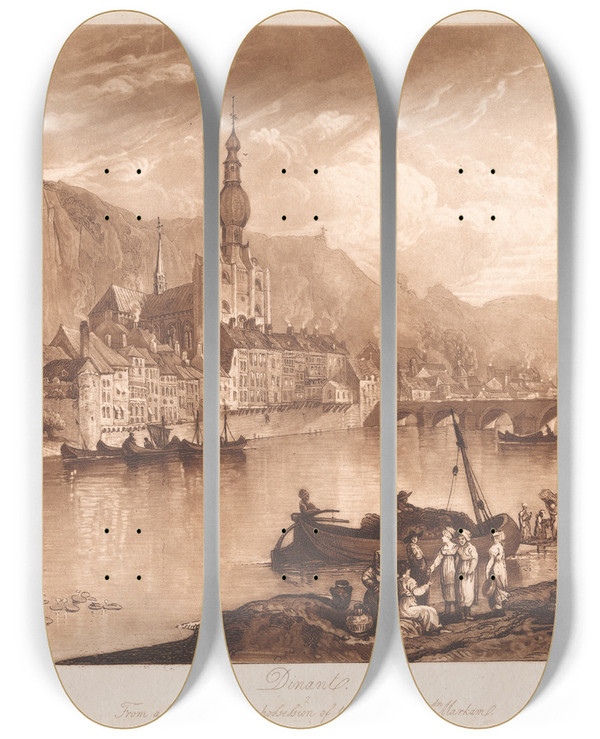 Triptych art skateboard deck of George Arnald Dinant by George Arnald (1763-1841)