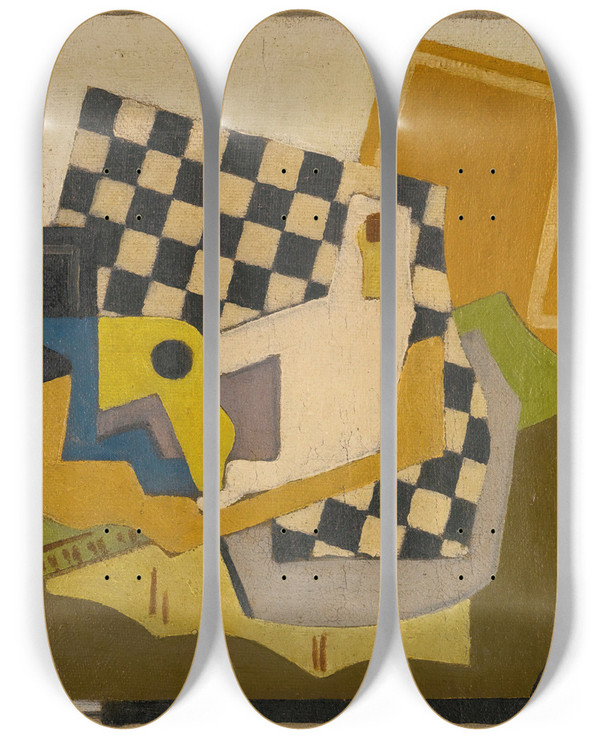 Triptych art skateboard deck of Mainie Jellett Composition by Mainie Jellett (1897-1944)