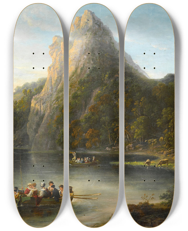 Triptych art skateboard deck of Agostino Aglio The Eagles Nest Killarney by Agostino Aglio