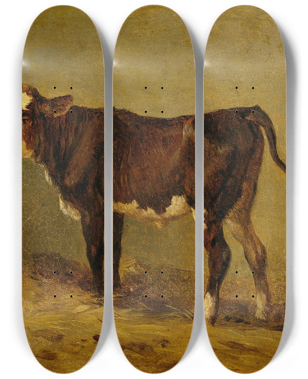 Triptych art skateboard deck of Edmund Mahlknecht Klbchen by Edmund Mahlknecht (1820-1903)