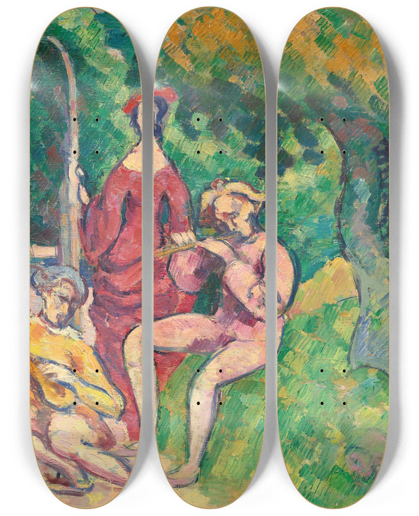 Triptych art skateboard deck of Emile Bernard Concert Champtre Ou Fte Champtre by Emile Bernard (1868-1941)