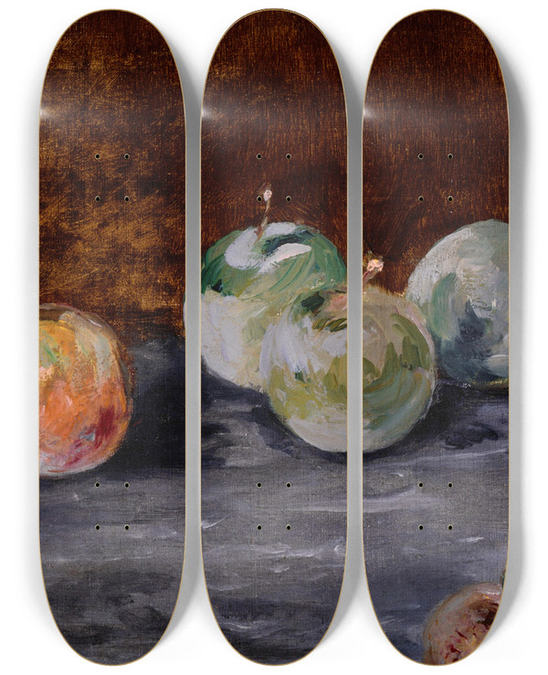 Triptych art skateboard deck of Douard Manet Plums by douard Manet (1832-1883)