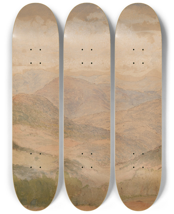 Triptych art skateboard deck of Stanford White Blue Ridge Mountains by Stanford White (1853-1906)