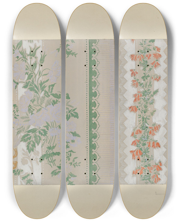 Triptych art skateboard deck of Nicholas Acampora Wall Paper_4 by Nicholas Acampora
