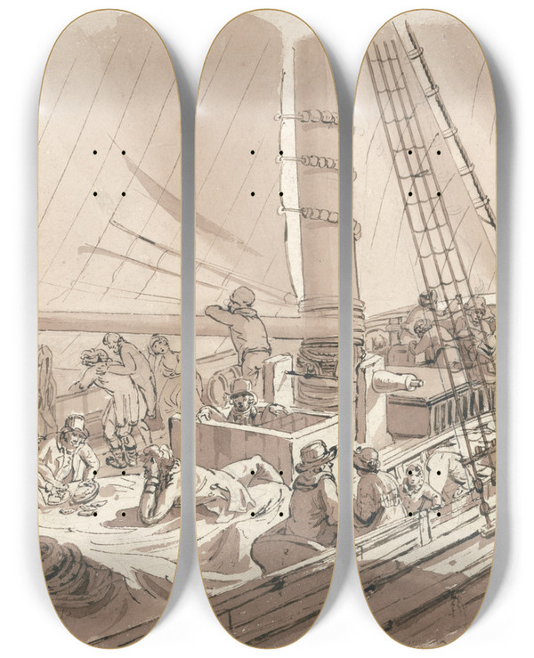 Triptych art skateboard deck of Joseph Clarendon Smith Margate Hoy by Joseph Clarendon Smith
