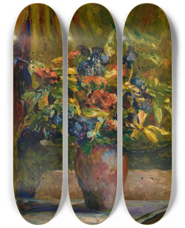 Triptych art skateboard deck of Douard Vuillard Piedsdalouette Et Graniums by douard Vuillard (1868-1940)