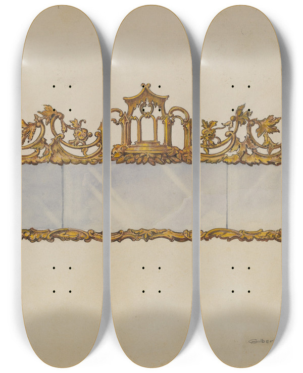 Triptych art skateboard deck of Gilbert Sackerman Mirror by Gilbert Sackerman (20-)