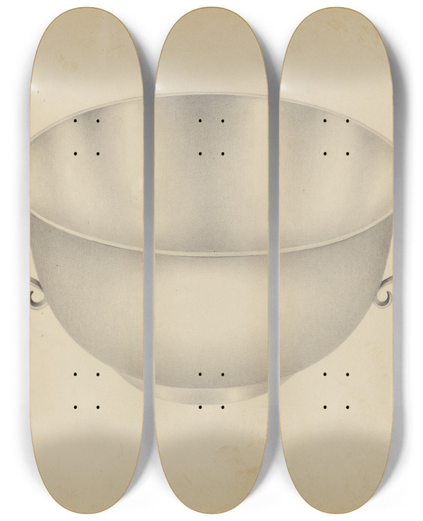 Triptych art skateboard deck of Amelia Tuccio Silver Bowl_4 by Amelia Tuccio (20-)