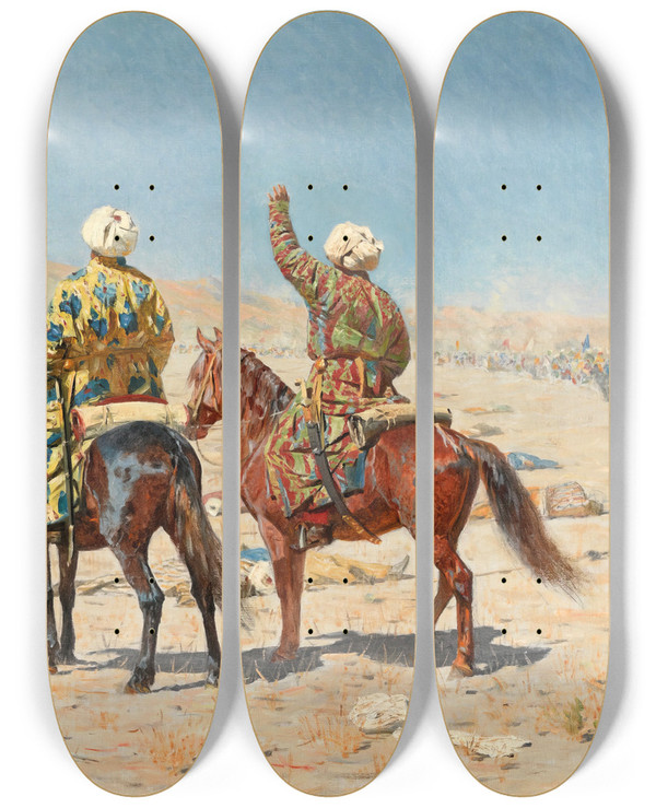 Triptych art skateboard deck of Vasily Vereshchagin About War by Vasily Vereshchagin (1842-1904)