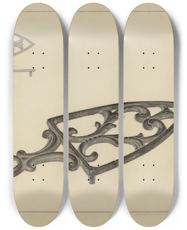 Triptych art skateboard deck of Holger Hansen Flat Iron Holder_1 by Holger Hansen