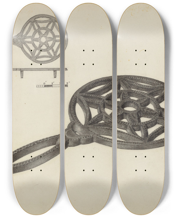 Triptych art skateboard deck of Holger Hansen Trivet_1 by Holger Hansen