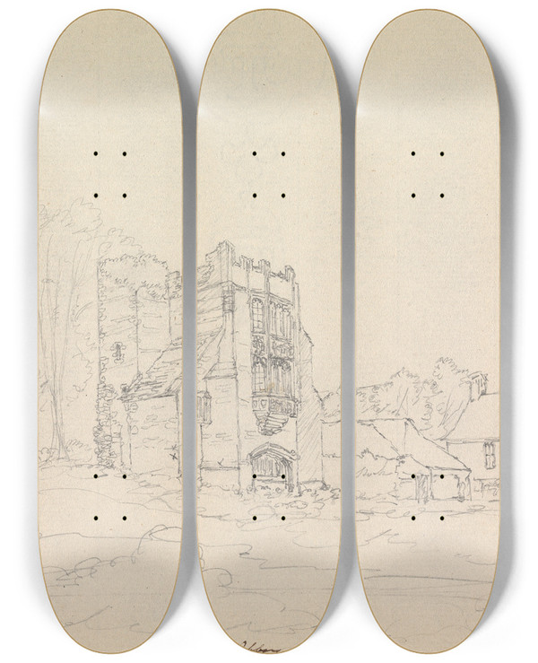 Triptych art skateboard deck of James Moore Cerne Abbey_2 by James Moore (1762-1799)