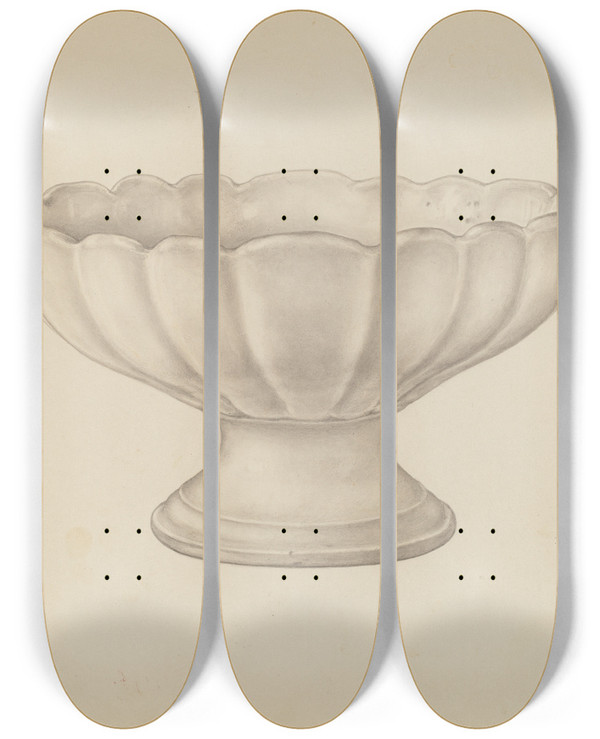 Triptych art skateboard deck of Bena Mayer Compote by Bena Mayer