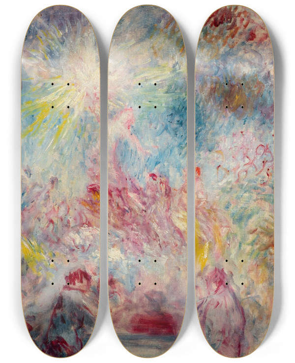 Triptych art skateboard deck of Pierreauguste Renoir Allgorie Rose by Pierre-Auguste Renoir (1841-1919)
