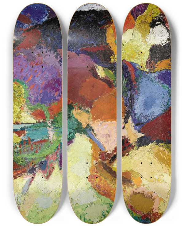 Triptych art skateboard deck of Arthur Beecher Carles Untitled by Arthur Beecher Carles (1882-1952)
