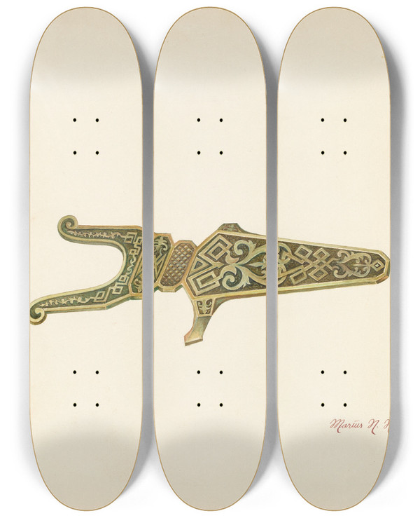 Triptych art skateboard deck of Marius Hansen Bootjack_4 by Marius Hansen