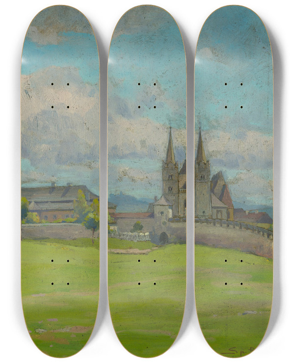 Triptych art skateboard deck of Udovt Ordk Spisk Kapitula by udovt ordk (1865-1937)
