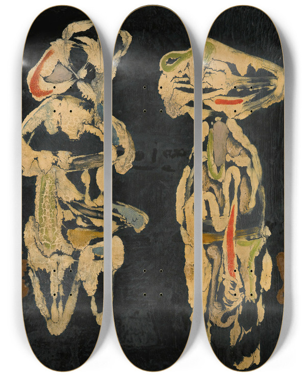 Triptych art skateboard deck of Jankel Adler Figures by Jankel Adler (1895-1949)