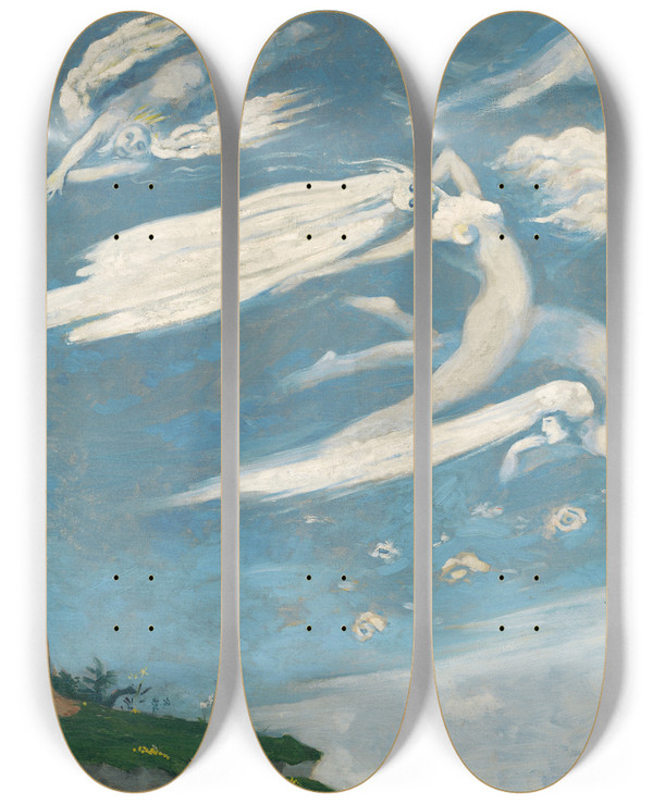 Triptych art skateboard deck of Arnold Peter Weiszkubnan Composition_2 by Arnold Peter Weisz-Kubnan (1898-1944)