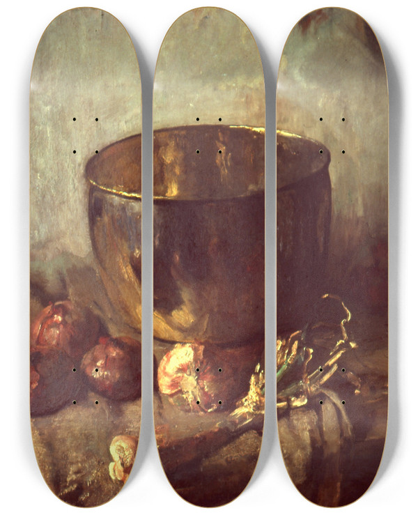 Triptych art skateboard deck of Frans Oerder Stilllife by Frans Oerder (1867-1944)