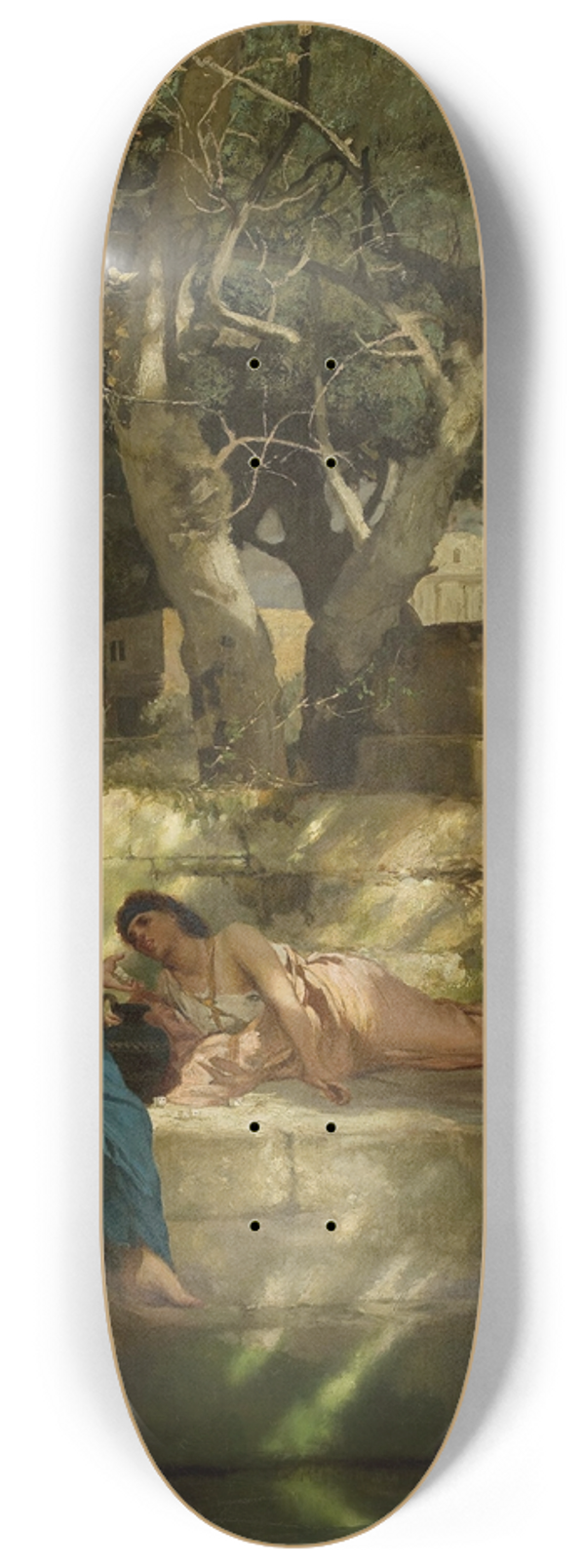 Henryk Siemiradzki - At the fountain head  Roman idyll 8.25 inch art skate deck