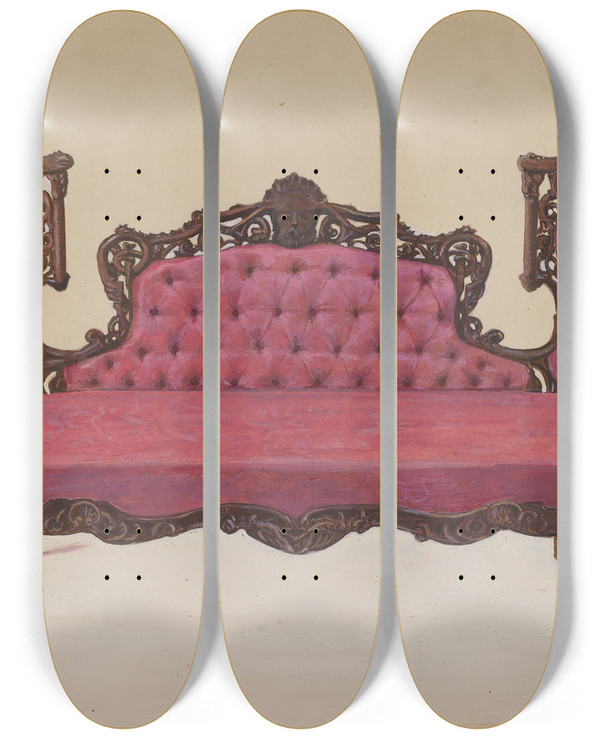 Triptych art skateboard deck of Henry Granet Sofa by Henry Granet