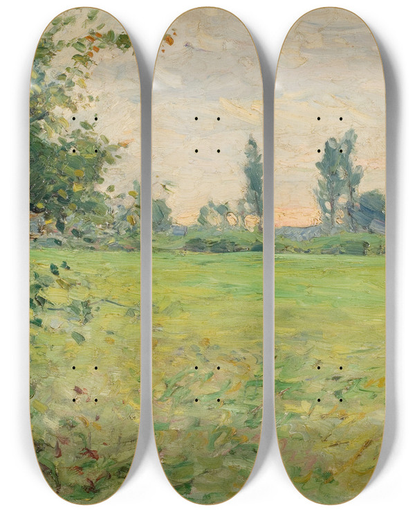 Triptych art skateboard deck of Carl Trgrdh Landskap by Carl Tragardh (1861-1899)