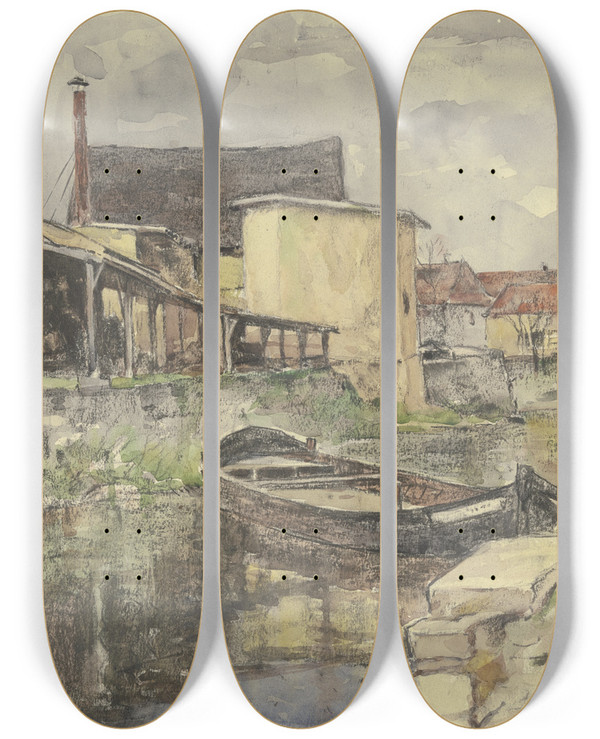 Triptych art skateboard deck of Andreas Egersdrfer Marktstift by Andreas Egersdoerfer