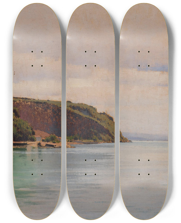Triptych art skateboard deck of Ferdinand Brunner Sistiana by Ferdinand Brunner (1870-1945)