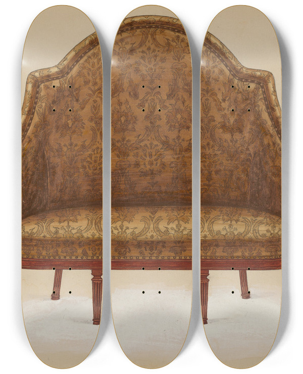 Triptych art skateboard deck of Frank Wenger Sofa_3 by Frank Wenger (20-)